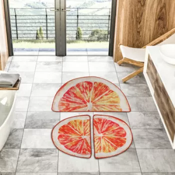 Set covoras de baie (3 bucati), Chilai Home, Greyfurt Djt, Poliester, Multicolor imagine