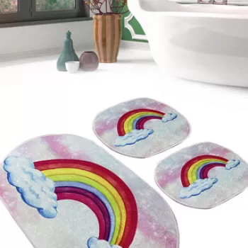 Set covoras de baie (3 bucati), Chilai Home, Leno Djt, Poliester, Multicolor imagine