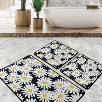 Set covoras de baie (3 bucati), Chilai Home, Primula Djt, Poliester, Multicolor imagine