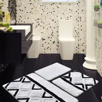 Set covoras de baie (3 bucati), Chilai, Jane, Fibre acrilice, Multicolor imagine