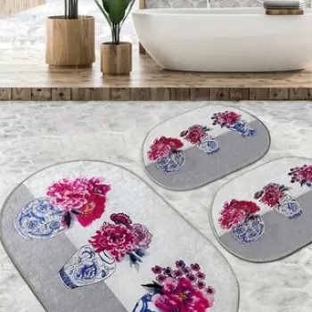 Set covoras de baie (3 bucati), Chilai, Joseph Djt, Poliester, Multicolor imagine