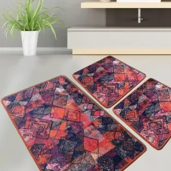 Set covoras de baie (3 bucati), Chilai, Monica, Poliester, Multicolor imagine