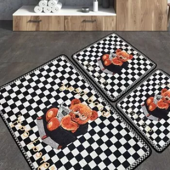 Set covoras de baie (3 bucati), Chilai, Newspaper, Poliester, Multicolor imagine