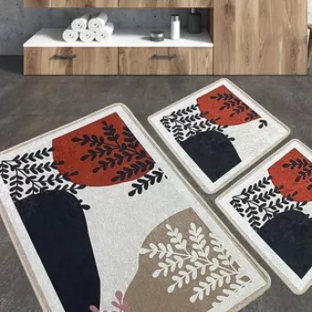 Set covoras de baie (3 bucati), Chilai, Noe, Poliester, Multicolor imagine