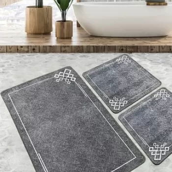 Set covoras de baie (3 bucati), Chilai, Olita, Poliester, Multicolor imagine