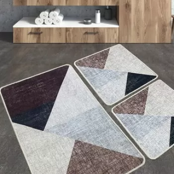 Set covoras de baie (3 bucati), Chilai, Phell, Poliester, Multicolor imagine