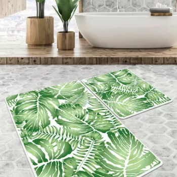 Set covoras de baie (3 bucati), Chilai, Pied Djt , Poliester, Multicolor imagine