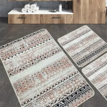 Set covoras de baie (3 bucati), Chilai, Raquel, Poliester, Multicolor imagine