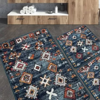 Set covoras de baie (3 bucati), Chilai, Ressal, Poliester, Multicolor imagine