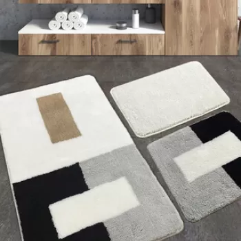 Set covoras de baie (3 bucati), Chilai, Roin, Fibre acrilice, Multicolor imagine