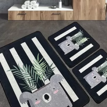 Set covoras de baie (3 bucati), Chilai, Rovio, Poliester, Multicolor imagine