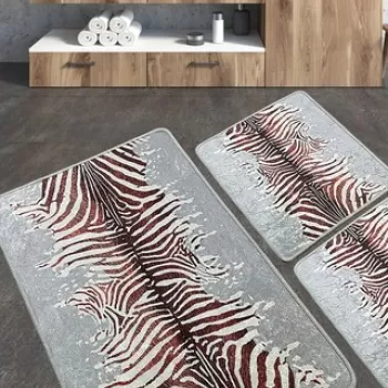 Set covoras de baie (3 bucati), Chilai, Sevra, Poliester, Multicolor imagine