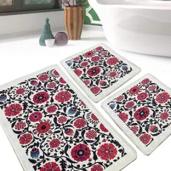 Set covoras de baie (3 bucati), Chilai, Sheffield, Poliester, Multicolor imagine