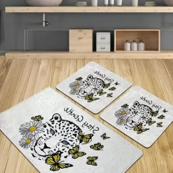 Set covoras de baie (3 bucati), Chilai, Stay Gentle Djt, Poliester, Multicolor imagine