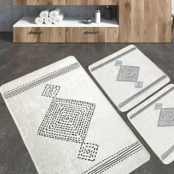 Set covoras de baie (3 bucati), Chilai, Tatiana, Poliester, Multicolor imagine