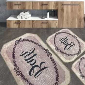 Set covoras de baie (3 bucati), Chilai, Voten, Poliester, Multicolor imagine