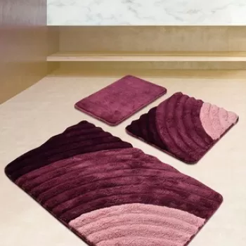 Set covoras de baie (3 bucati), Chilai, Well, Fibre acrilice, Multicolor imagine