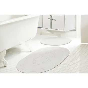 Set covorase de baie 2 piese, Alanur Home, Cottonkt 000221, Bumbac, Crem imagine
