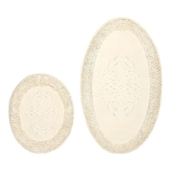 Set covorase de baie 2 piese, Alanur Home, Cottonkt 000236, Bumbac, Crem imagine