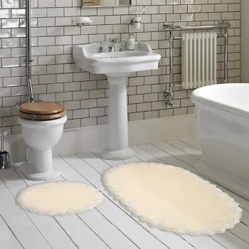 Set covorase de baie 2 piese, Alanur Home, Zara, Poliester, Crem imagine