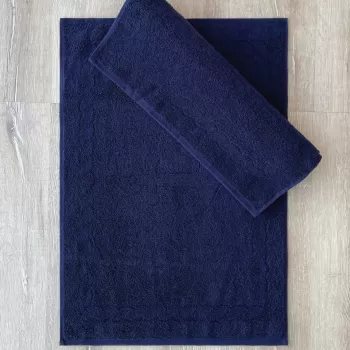 Set covorase de baie 2 piese, Cotton Box, Capa, Bumbac, Albastru inchis imagine