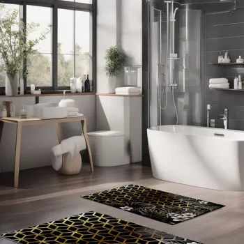 Set covorase de baie, Cartwright, CT-5002, Poliester, Multicolor imagine