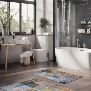 Set covorase de baie, Cartwright, CT-5004, Poliester, Multicolor imagine