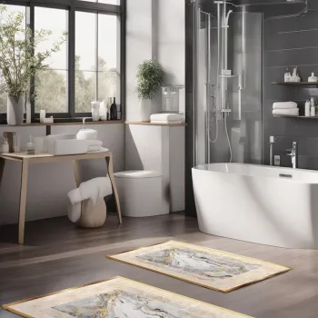 Set covorase de baie, Cartwright, CT-5008, Poliester, Multicolor imagine