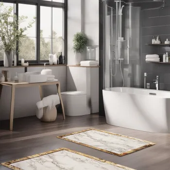 Set covorase de baie, Cartwright, CT-5009, Poliester, Multicolor imagine