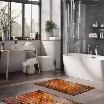 Set covorase de baie, Cartwright, CT-5010, Poliester, Multicolor imagine