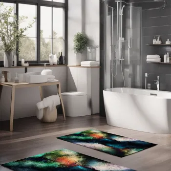 Set covorase de baie, Cartwright, CT-5012, Poliester, Multicolor imagine