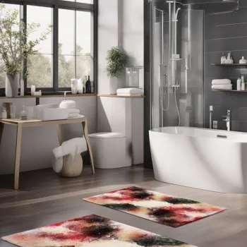 Set covorase de baie, Cartwright, CT-5013, Poliester, Multicolor imagine