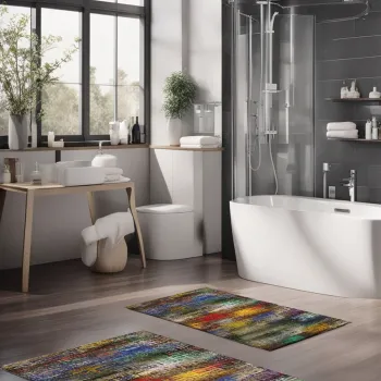 Set covorase de baie, Cartwright, CT-5014, Poliester, Multicolor imagine