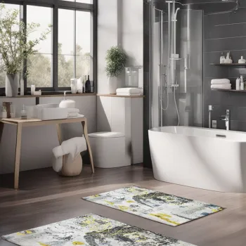 Set covorase de baie, Cartwright, CT-5015, Poliester, Multicolor imagine