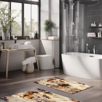 Set covorase de baie, Cartwright, CT-5017, Poliester, Multicolor imagine