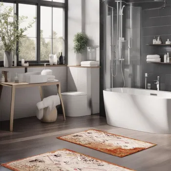 Set covorase de baie, Cartwright, CT-5018, Poliester, Multicolor imagine