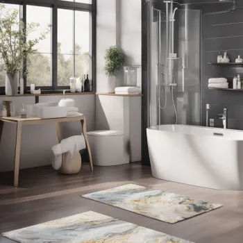 Set covorase de baie, Cartwright, CT-5019, Poliester, Multicolor imagine