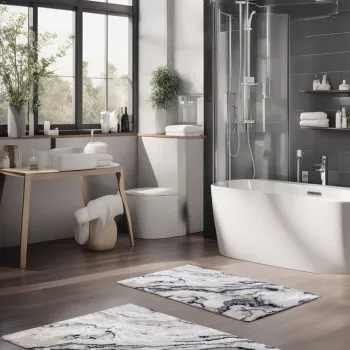 Set covorase de baie, Cartwright, CT-5021, Poliester, Multicolor imagine