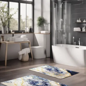 Set covorase de baie, Cartwright, CT-5022, Poliester, Multicolor imagine