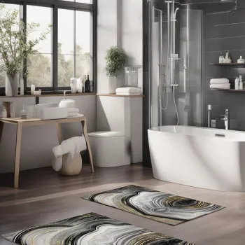 Set covorase de baie, Cartwright, CT-5025, Poliester, Multicolor imagine