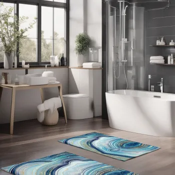 Set covorase de baie, Cartwright, CT-5026, Poliester, Multicolor imagine