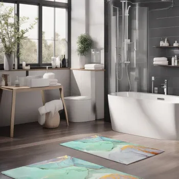 Set covorase de baie, Cartwright, CT-5027, Poliester, Multicolor imagine