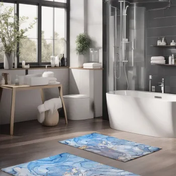 Set covorase de baie, Cartwright, CT-5028, Poliester, Multicolor imagine