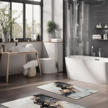 Set covorase de baie, Cartwright, CT-5029, Poliester, Multicolor imagine