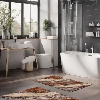 Set covorase de baie, Cartwright, CT-5031, Poliester, Multicolor imagine