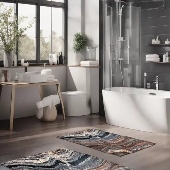 Set covorase de baie, Cartwright, CT-5033, Poliester, Multicolor imagine