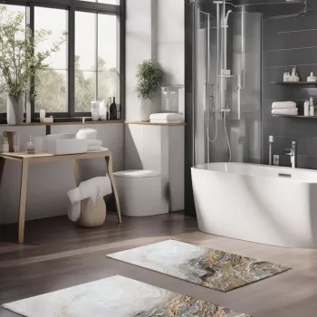 Set covorase de baie, Cartwright, CT-5035, Poliester, Multicolor imagine