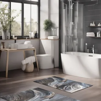 Set covorase de baie, Cartwright, CT-5036, Poliester, Multicolor imagine