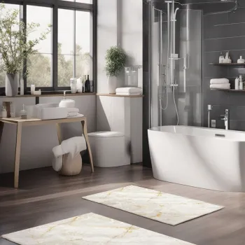 Set covorase de baie, Cartwright, CT-5039, Poliester, Multicolor imagine