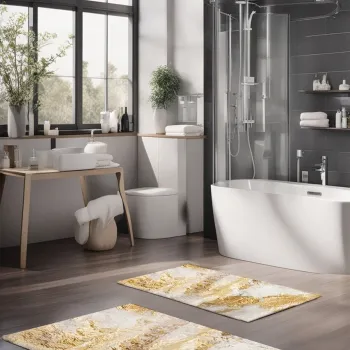 Set covorase de baie, Cartwright, CT-5040, Poliester, Multicolor imagine